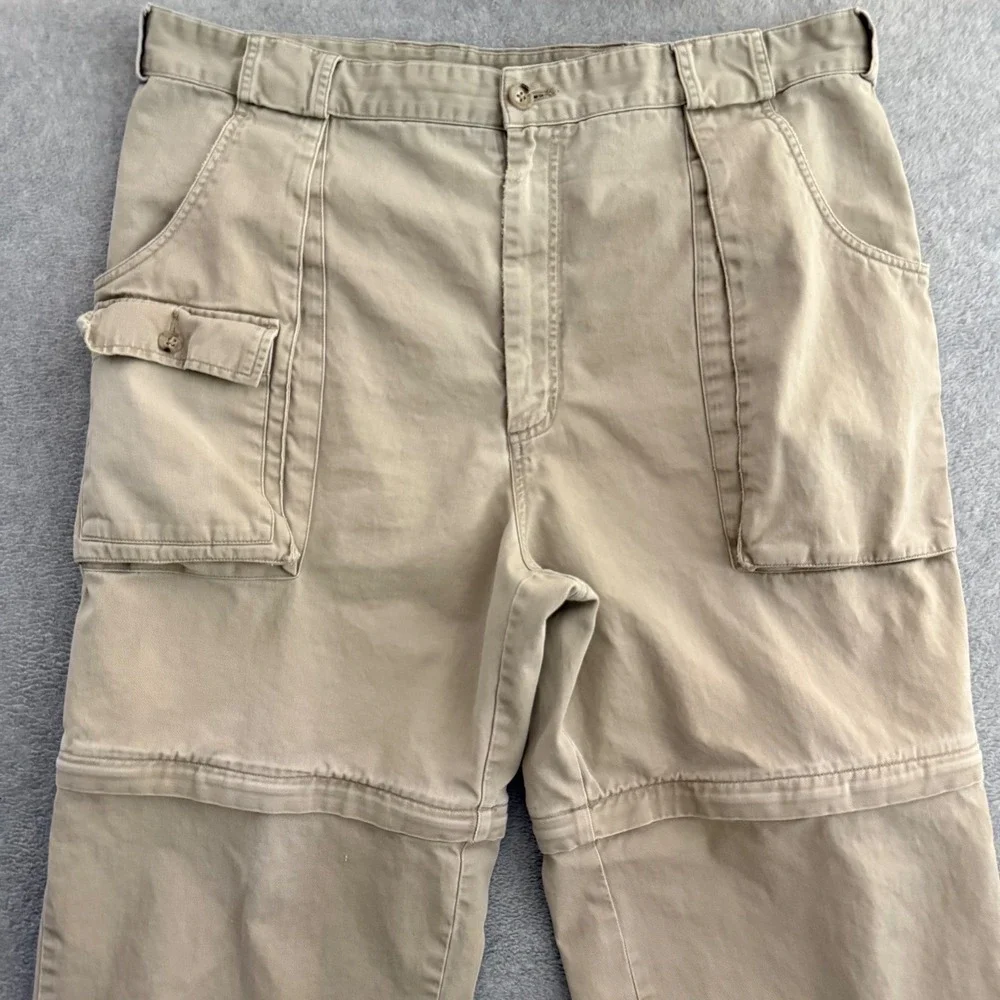 Banana Republic Mens Safari Convertible Zip Off Cargo Pants Khaki Tan Size 40x32